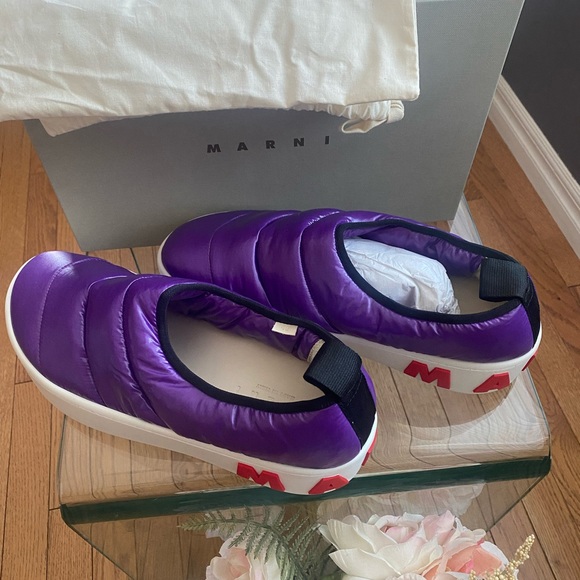 MARNI Purple Puffed Nylon Slip-on - Picture 2 of 2